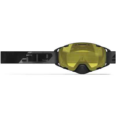 #ad 509 Aviator 2.0 Snowmobile Goggles Magnetic Lens Fuzion Flow Black Yellow Tint
