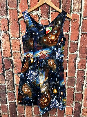 #ad Modcloth Fervour Galaxy Space Solar System Fit amp; Flare Novelty Retro Dress L