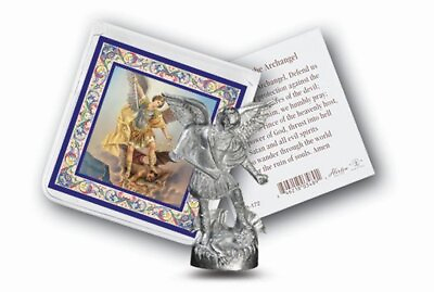 #ad St Michael Mini Saint Gift Set Tiny 1 Inch Long Statue amp; Prayer Card