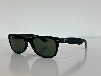 #ad Ray Ban RB 2132 622 New Wayfarer Square Black Green Sunglasses Frame 55 18 145