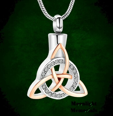 #ad New Celtic Knot Irish Crystal Cremation Urn Keepsake Ashes Memorial Necklace
