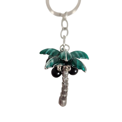 #ad Palm Tree Metal Keychain 3 Dimensional with Coconuts