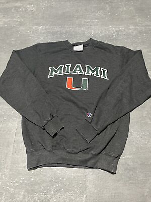 #ad UNIVERSITY OF MIAMI THE U Hurricanes Champion Crew neck sweatshirt Sz S
