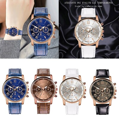 #ad 6 Colors Women#x27;s Watch Leather Band Quartz Analog Watch Ladies Charm Wristwatch