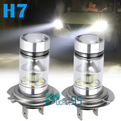 #ad 2x H7 LED Headlight Bulbs Conversion Kit High Low Beam Super Bright 6500K White