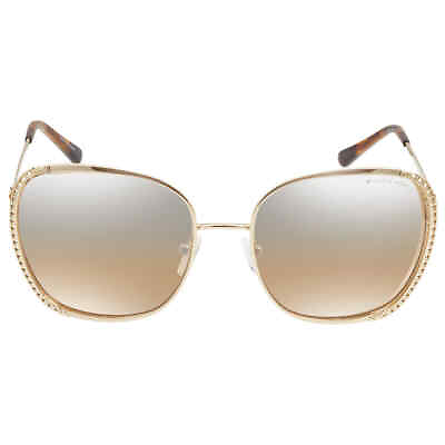 #ad Michael Kors Amsterdam Silver Khaki Flash Butterfly Ladies Sunglasses MK1090