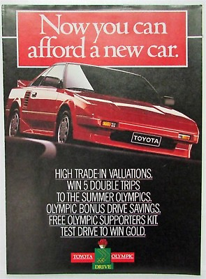 #ad 1984 Toyota You Can Afford a New Car Olympic Drive Sales Folder Australian Mkt