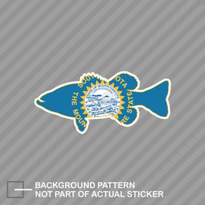 #ad South Dakota State Flag Bass Sticker Decal Vinyl largemouth sport fishing fish