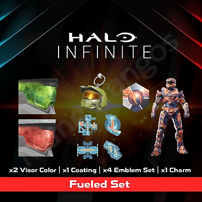#ad Halo Infinite Fueled Set Visor Charm Coating Emblems FULL SET or INDIVIDUAL Item