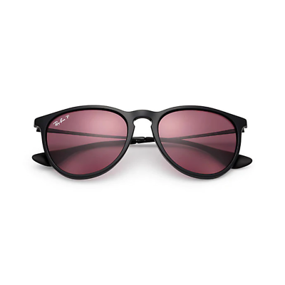#ad NEW Ray Ban ERIKA RB4171 F 601 5Q Black Purple Polarized Sunglasses 54 18 145