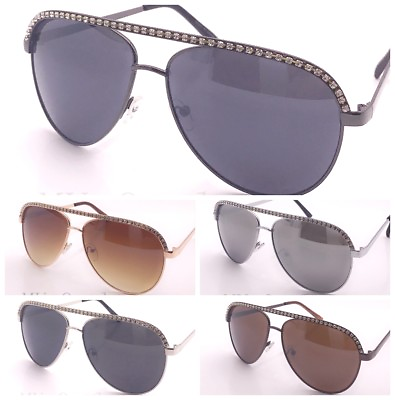 #ad New mens Womens Rhinestones Fashion Metal Frame Aviator Sunglasses Shades #5037 $8.55