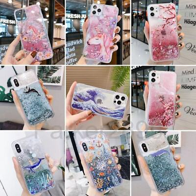 #ad Glitter Case For iPhone 14 13 12 11 Pro Plus XR XS Max 8 7 6 Quicksand TPU Cover