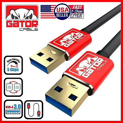 #ad USB 3.0 A Male to A Male Cable Data Transfer Super Speed Power Charger Metal 6FT