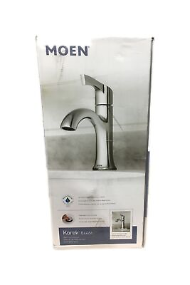 #ad MOEN Korek Single Handle Single Hole Bathroom Faucet w Deckplate in Chrome