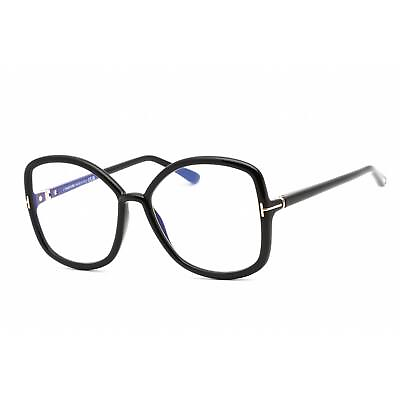 #ad Tom Ford Women#x27;s Eyeglasses Full Rim Oversized Shiny Black Frame FT5845 B 001