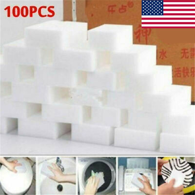 #ad 100X BULK PACK Magic Sponge Eraser Melamine Cleaning Cleaner Foam 3 4quot; Thick USA