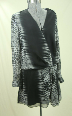 #ad W118 by Walter Baker Brook Snake Print Dress Size Medium Gray Black