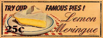 #ad Lemon Meringue Pie Metal Sign Vintage Diner Desserts Retro Kitchen Cafe Decor
