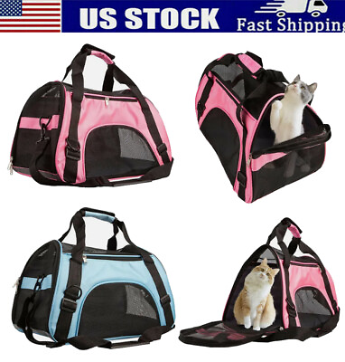 #ad Pet Travel Carrier Portable Sided Comfort Cat Dog Bags Handbag ​Airline Approved