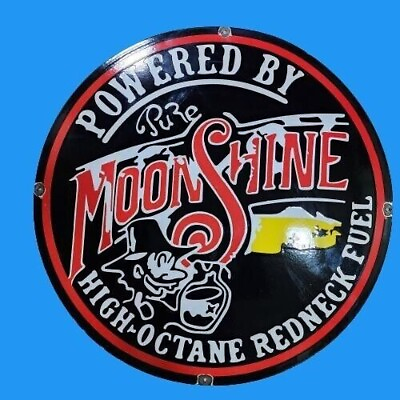 #ad Porcelain Moon Shine Enamel Sign Size 30x30 Inches 2 Sided