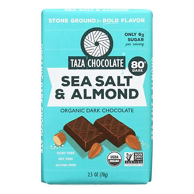 #ad Taza Chocolate Dark Chocolate Bar Sea Salt amp; Almond Case Of 10 2.5 Oz.