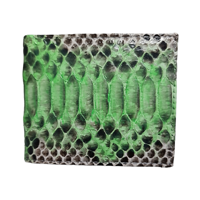#ad Genuine Snake Wallet Skin Men#x27;s Phyton Sanca Wallet Short Bifold Grey Green