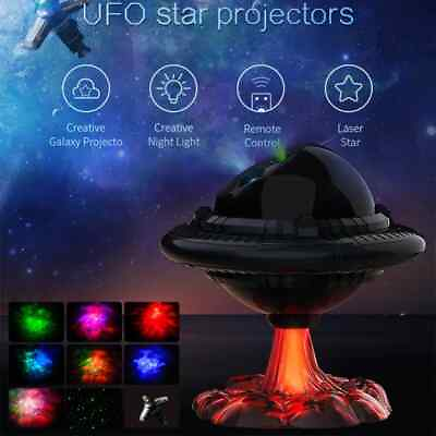 #ad UFO Star Galaxy Projector for Bedroom Starry Nebula LED Lamp w Timer Remote Home