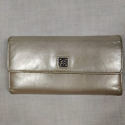 #ad Giani Bernini Pebble Genuine Leather Receipt Wallet – Rose Silver