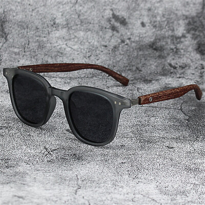 #ad Vintage Sunglasses Wood Grain Polarized UV Protection Eyewear Women Men