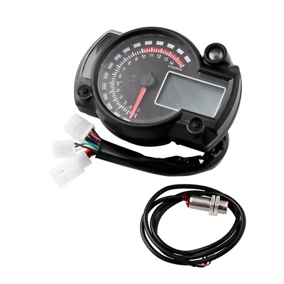 #ad Motorcycle Meter Waterproof LED LCD Odometer Speedometer Tachometer