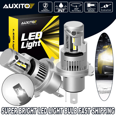 #ad AUXITO H4 HB2 9003 90W 6000LM LED Bulbs Headlight Kit Clear White Super Bright