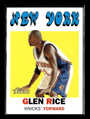 #ad 2000 01 Topps Heritage Glen Rice New York Knicks #121