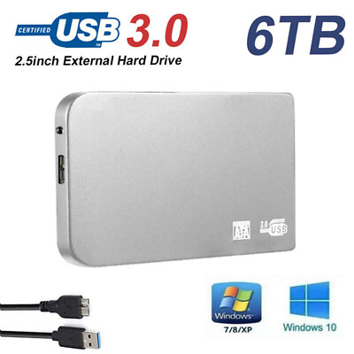 #ad Protable 2.5inch Mobile Hard Drive Disk 6TB Mobile Storage Drive for Laptops $28.72