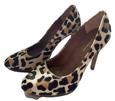#ad BCBGeneration Calf Hair Shoes Women 6 B Leopard Cheetah Pumps Animal Print