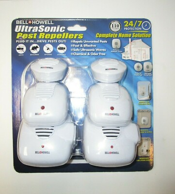 #ad NIP sealed Bell amp; Howell Ultrasonic Pest Repellers Complete Home Kit 6 pack