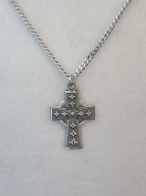 #ad New Celtic Cross with 24quot; Chain Sterling Silver