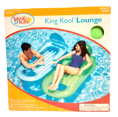 #ad Sand n Sun Adult Green King Kool Lounge 63 x 33 Backrest amp; Armrest Cup Holder..
