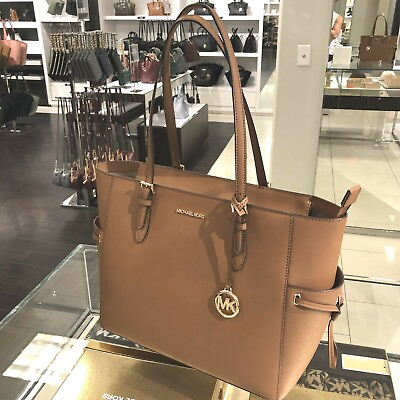 #ad Michael Kors Large Leather Drawstring Travel Tote Shoulder Bag Handbag Luggage