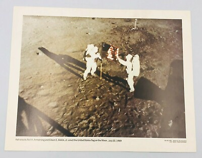 #ad NASA Photograph Apollo 11 Moon Landing 14quot; x 11quot; 69 HC 685 Armstrong Aldrin