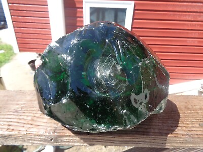 #ad Glass Rock Slag Pretty Clear Limey Green 29.6 lbs U25 Rocks Landscaping