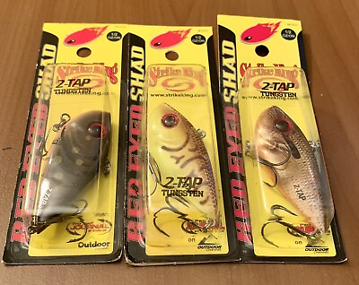#ad 3 Strike King Red Eye Shad Tungsten 2 Tap Lipless Crankbait Lures MIXED COLORS