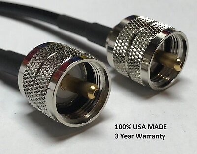 #ad PL 259 UHF Male to PL 259 UHF Male RG8X Low Loss Coax Cable Pick Lot Length USA