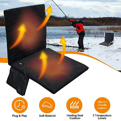 #ad Portable Heated Seat Cushion USB Powered Heating Pad Winter Car Camping Heat Mat