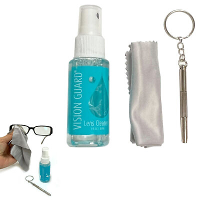 #ad #ad 4 Pc Lens Eyeglass Cleaning Kit Cleaner Spray Bottle Microfiber Cloths Glasses