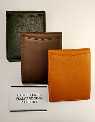 #ad Top QualityLeather Men#x27;s Bi Fold Slim Mini Wallet RFID Various colors