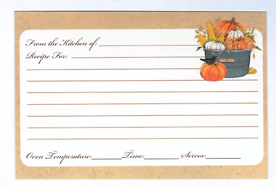 #ad Pumpkin Recipe Cards Studio18 Set of 20 Autumn Days Fall Thanksgiving 6quot; x 4quot;