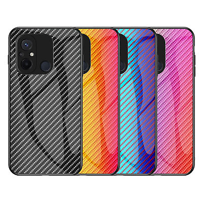 #ad For Xiaomi 12 13 Redmi Note 11 12 10 Carbon Fibre Texture Glass Phone Case Cover