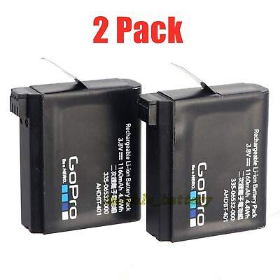#ad 2 Pack Genuine Battery AHDBT 401 For GoPro Hero 4 Silver Black Sport Camera