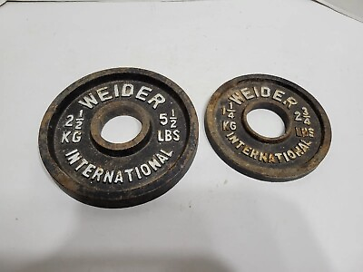 #ad Lot Of 2 Weider International Olympic Weights: 1 2.5 Kg 5.5 Lb amp; 1 1.25 Kg 2.75
