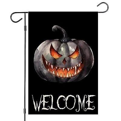 #ad Welcome Halloween Garden Flags 12x18 Inch Double Sided Spooky Pumpkin Small